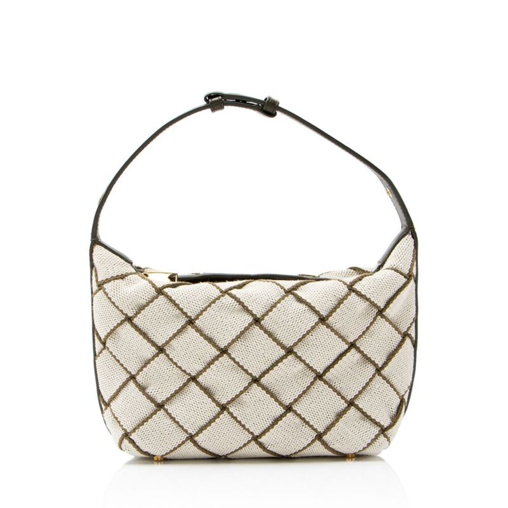 Bottega Veneta Woven Canvas Wallace Mini Shoulder Bag